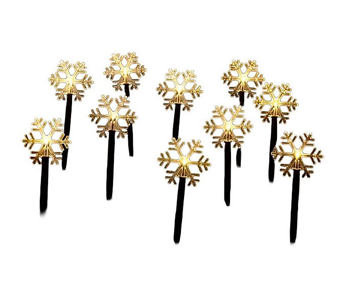 Gartenpirat Gartenleuchte LED Leuchtstäbe Schneeflocke warmweiß 10 Erdspieß günstig online kaufen