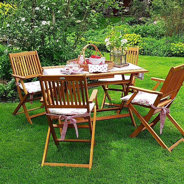 Garten-Sitzgruppe Sydney Komfort 5-tlg. Akazienholz FSC® zertifiziert günstig online kaufen