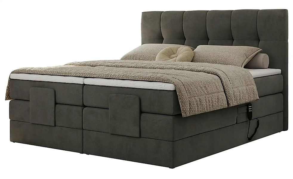 Motor Boxspringbett mit Bettkasten Vittoria ¦ grau ¦ Maße (cm): B: 168 H: 1 günstig online kaufen