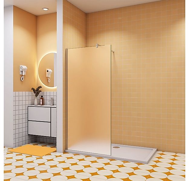 Duschparadies Duschwand 10mm Milchglas Glaswand Walk in Dusche mit Stabilst günstig online kaufen
