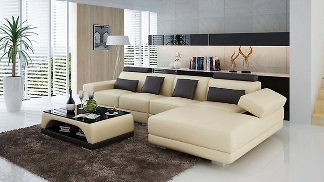 JVmoebel Ecksofa Ledersofa Couch Wohnlandschaft Ecksofa Eck Design Modern S günstig online kaufen