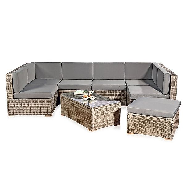 Feel2Home Garten-Essgruppe Gartensitzgruppe Terrassenmöbel Polyrattan Loung günstig online kaufen