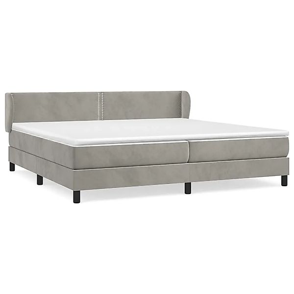 vidaXL Boxspringbett mit Matratze Hellgrau 200x200 cm Samt1372299 günstig online kaufen