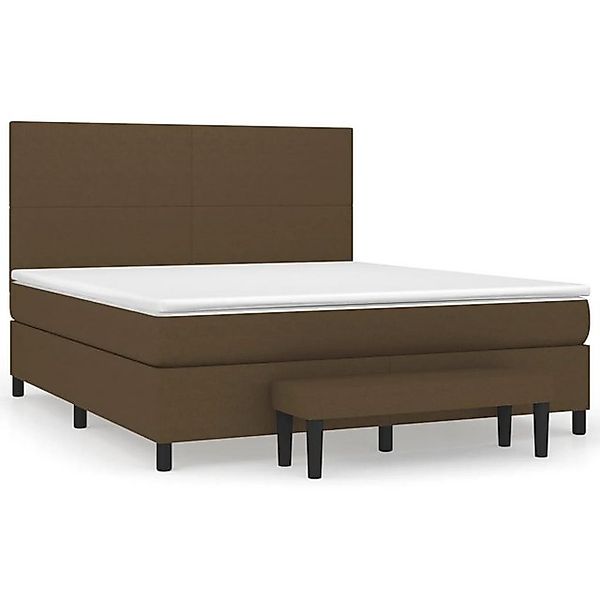vidaXL Boxspringbett, Boxspringbett mit Matratze Dunkelbraun 160x200 cm Sto günstig online kaufen
