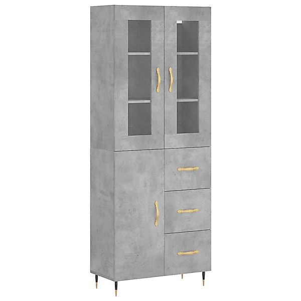vidaXL Highboard Betongrau 69,5x34x180 cm Holzwerkstoff 3198453 günstig online kaufen