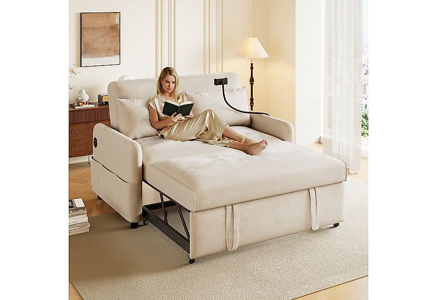 i@home Schlafsofa Modernes Doppel-Klappschlafsofa,Multifunktionssofa mit Sc günstig online kaufen