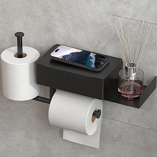 Masbekte Toilettenpapierhalter Klopapierhalter mit Feuchttücherbox, ohne günstig online kaufen