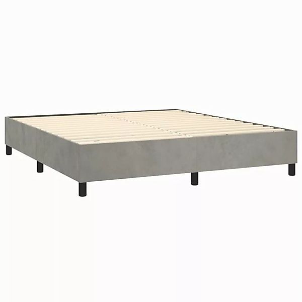 furnicato Bett Bettgestell ohne Matratze Hellgrau 180x200 cm Samt (1-tlg) günstig online kaufen