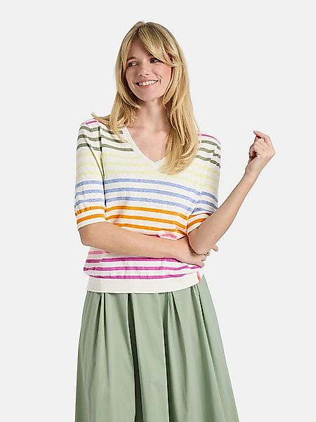 Lieblingsstück Kurzarmpullover MarvicL mit V-Ausschnitt, Materialmix mit Le günstig online kaufen