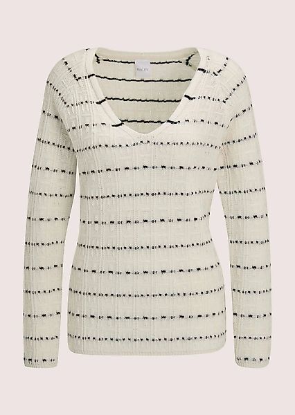 MADELEINE Longpullover "Strickpullover Eleganter Wollpullover mit V-Ausschn günstig online kaufen