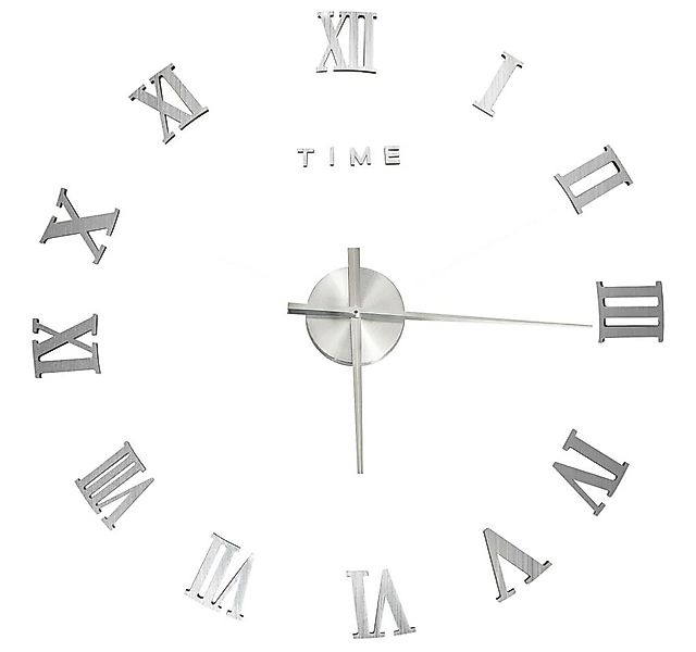 furnicato Uhr 3D-Wanduhr Modernes Design Silbern 100 cm XXL günstig online kaufen