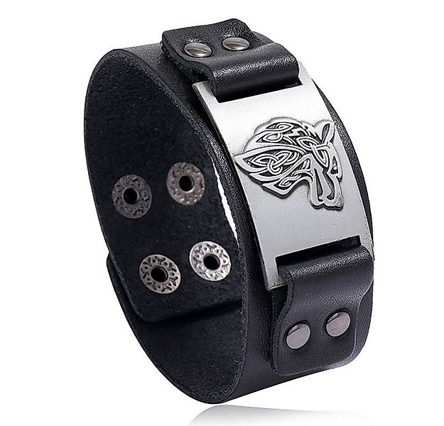 Eyecatcher Lederarmband Wickinger Wolf Silber Bronze Gold Armband verstellb günstig online kaufen