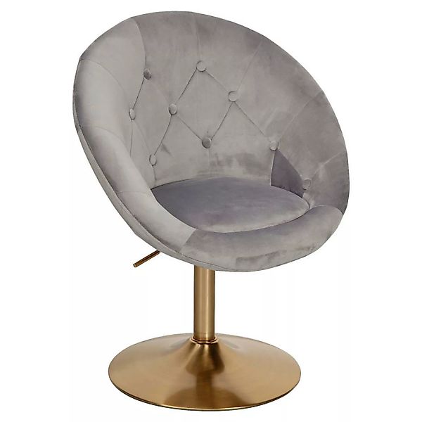 Wohnling Sessel grau gold Stoff Eisen günstig online kaufen