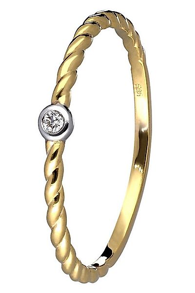 trendor Solitärring Damen Brillantring Gold 585/14K Diamantring günstig online kaufen
