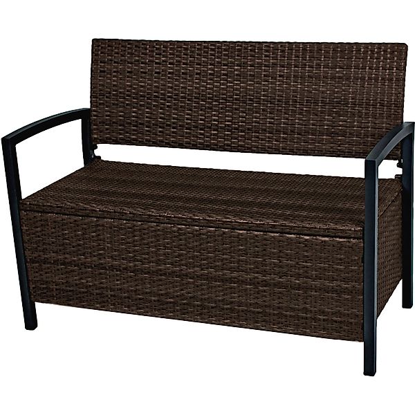 Park-Truhen-Gartenbank Ferrara 2-Sitzer Coffee 86 x 118 x 58 cm günstig online kaufen