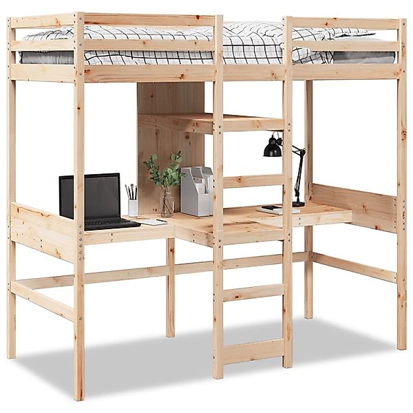 vidaXL Hochbett ohne Matratze 90x190 cm Massivholz Kiefer 3308547 günstig online kaufen