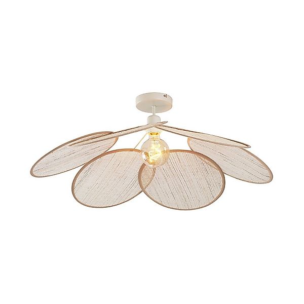 Qazqa Deckenleuchte Aisha, ohne Leuchtmittel, E27, Crème, Japandi, Leinen, günstig online kaufen