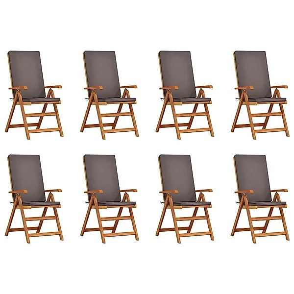 vidaXL Gartenstuhl 8 Stk Braun 57 x 71,5 x 104 cm Massivholz Teak 3375768 günstig online kaufen