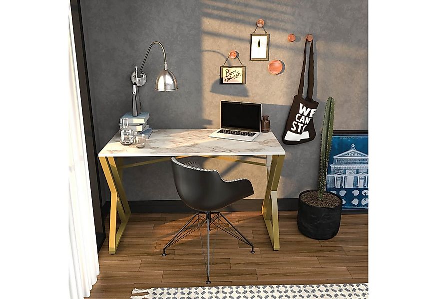 Decorotika Schreibtisch Schreibtisch GYZA 120 cm Metallbeine günstig online kaufen