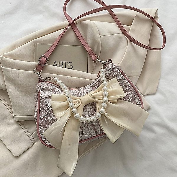 Coonoor Schultertasche Modische Perlen-Schultertasche, Vintage-Schleifen-Ha günstig online kaufen