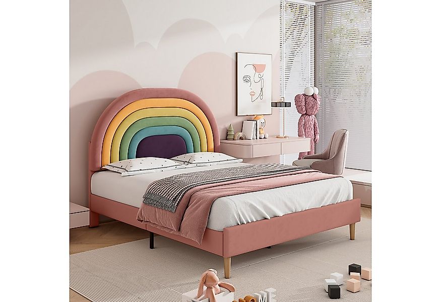 STILVORA Polsterbett 140×200 Kinderbett Jugendbett mit verstellbare Kopftei günstig online kaufen
