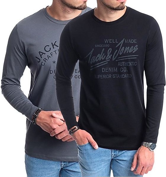 Jack & Jones Langarmshirt stilvolles Regular Fit Longsleeve mit Printdruck günstig online kaufen