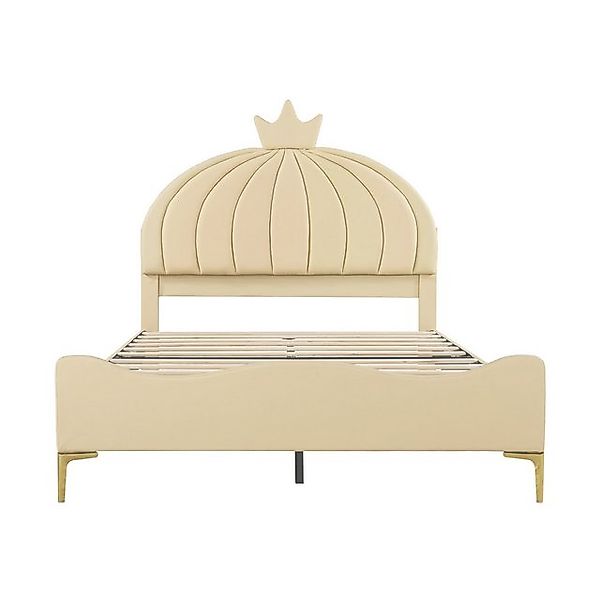 Yemaster Kinderbett Kinderbett 140x200 cm in Beige, Polsterbett (mit Kürbis günstig online kaufen