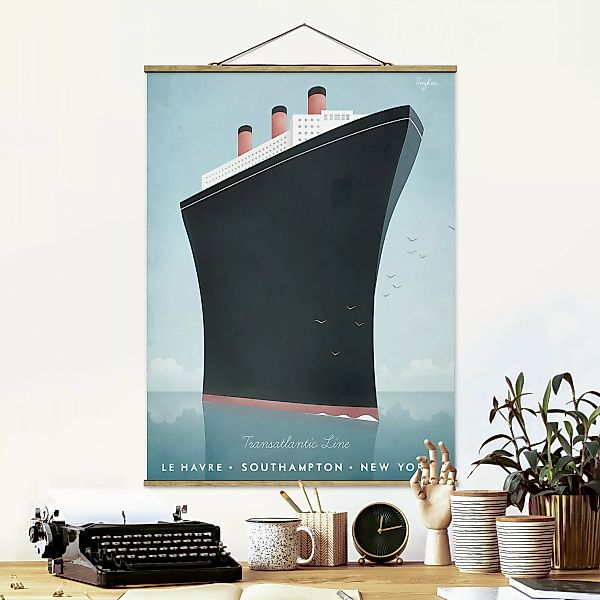 Stoffbild mit Posterleisten - Hochformat Reiseposter - Kreuzfahrtschiff günstig online kaufen