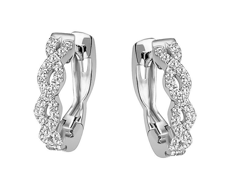 Reflexion Diamonds Klappcreolen rund aus 585/750 Weiß- oder Gelbgold, mit 0 günstig online kaufen