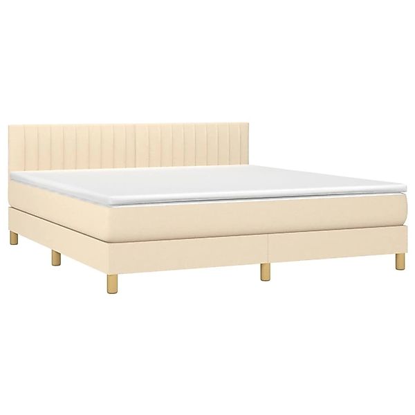 vidaXL Boxspringbett mit Matratze & LED Creme 160x200 cm Stoff 3133890 günstig online kaufen