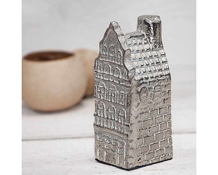Antikas Wanddekoobjekt Dekohaus, Aluminium, silber, klein, handgefertigt günstig online kaufen