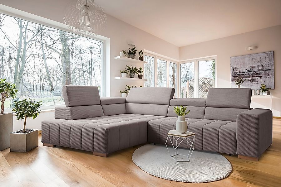 exxpo - sofa fashion Ecksofa "Elianos, hoher Sitzkomfort, aufwendige Kreuzs günstig online kaufen