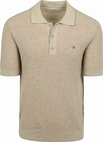 Gant Knitted Poloshirt Beige - Größe XL günstig online kaufen