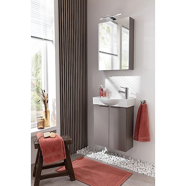 Fackelmann LED-Spiegelschrank SBC Rechts 50 cm x 68 cm x 15,3 cm Schwarz Ma günstig online kaufen