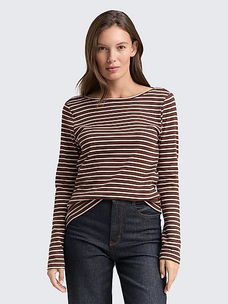 TOM TAILOR Langarmshirt T-Shirt Langarmshirt mit Streifenmuster günstig online kaufen