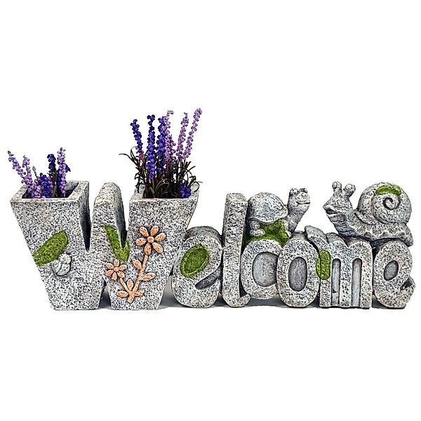 abc HOME Blumentopf Pflanzentopf Welcome, Steinoptik, günstig online kaufen