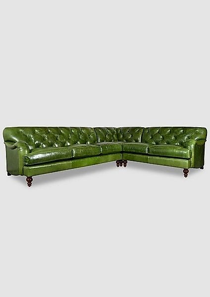 Xlmoebel Ecksofa Grünes Ledersofa in Chesterfield-Design mit Eckcouch und P günstig online kaufen