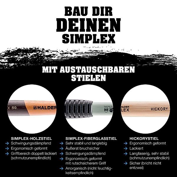 Gummihammer HALDER SIMPLEX Ersatzeinsatz Gummikomposition schwarz günstig online kaufen