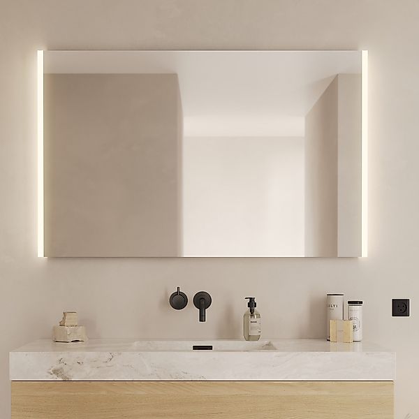Loevschall LED-Lichtspiegel "Lago Quadratisch, Badzimmerspiegel mit LED Bel günstig online kaufen