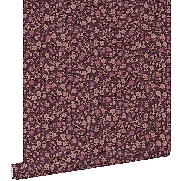 ESTAhome Tapete Blumen Aubergineviolett 50 X 900 Cm 131636 günstig online kaufen