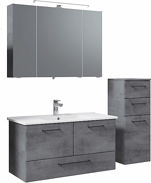 Saphir Badmöbel-Set "Quickset 945 3-teilig, Keramik-Waschtisch mit LED-Spie günstig online kaufen