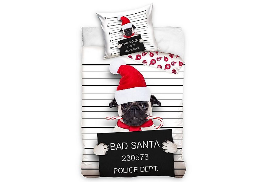 MTOnlinehandel Bettwäsche Bad Santa 135x200 + 80x80 cm 2 tlg., 100 % Baumwo günstig online kaufen