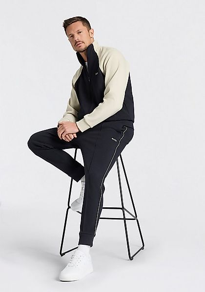 BOSS GREEN Jogginganzug (Set, 2 tlg), Trainingsanzug Stehkragen, kontrastfa günstig online kaufen