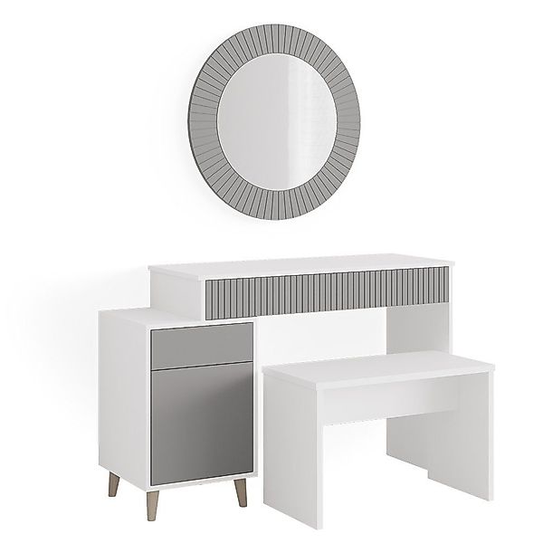Vicco Schminktisch Arles, Weiß/Grau, 120 cm günstig online kaufen