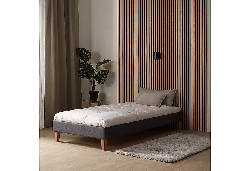 Homestyle4u Polsterbett 90/120/140/160/180 x 200 cm Grau Bettgestell ohne K günstig online kaufen