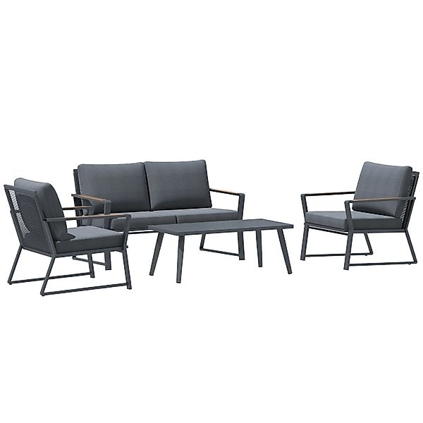 Outsunny 4-Tlg. Gartenmöbel-Set Polyrattan günstig online kaufen