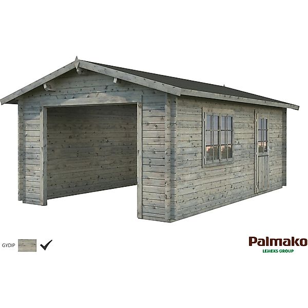 Palmako Holzgarage Roger ohne Tor Grau tauchgrundiert 360 cm x 550 cm günstig online kaufen
