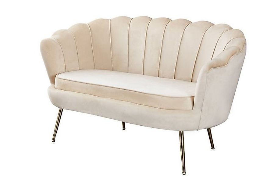 dynamic24 Sofa Teteven, Muschelsofa aus Samt Beige günstig online kaufen