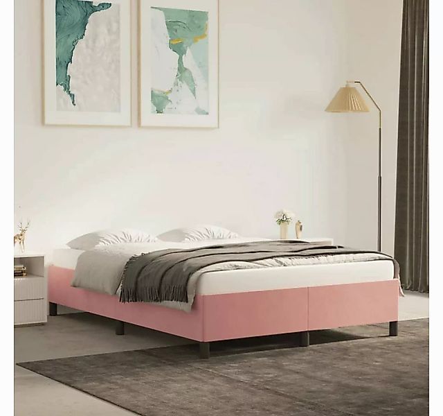 furnicato Bettgestell Rosa 140x190 cm Samt günstig online kaufen