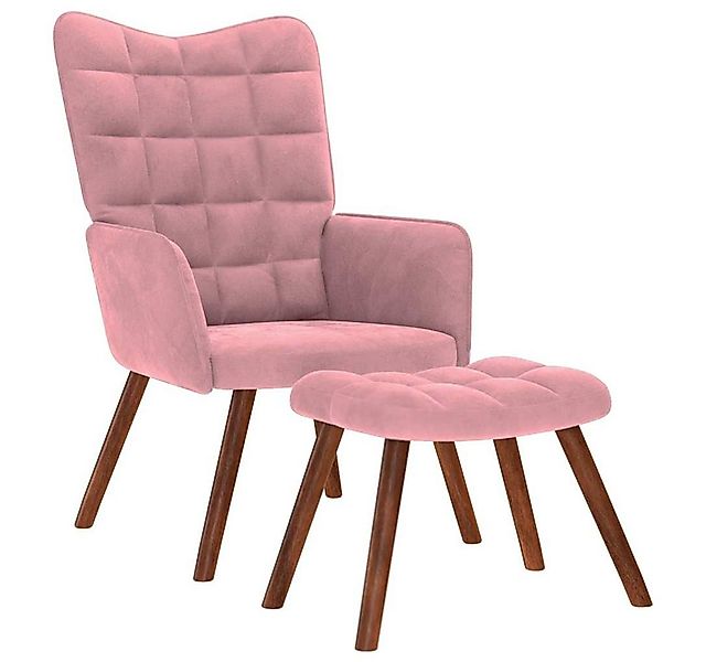 vidaXL Sessel Relaxsessel mit Hocker Rosa Samt (1-St) günstig online kaufen